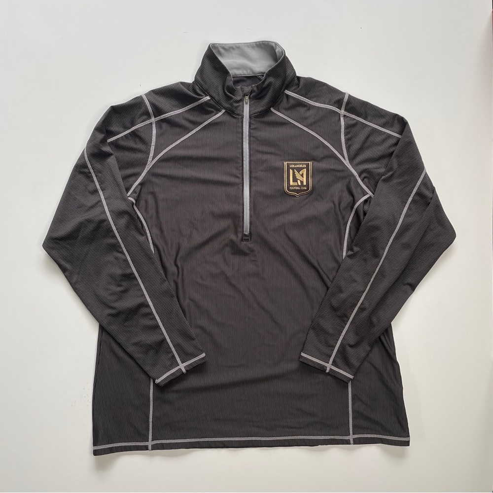 LAFC LA Football Club 1/4 Zip Pullover Womens XL Soccer Black Antigua MLS